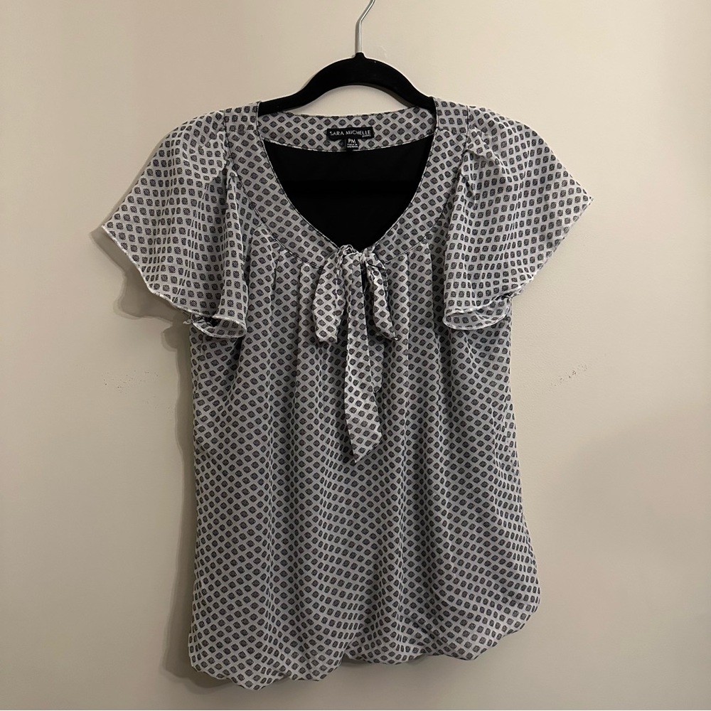 Women’s PM Sara Michelle blouse with flutter sleeve